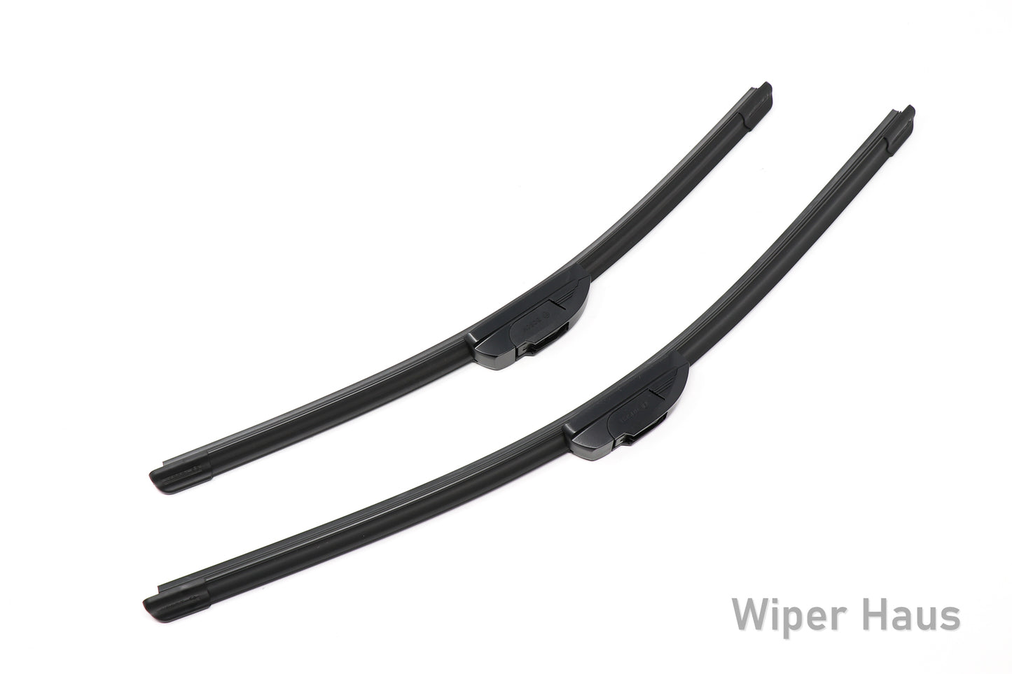 2 bosch icon front wiper blades on white background