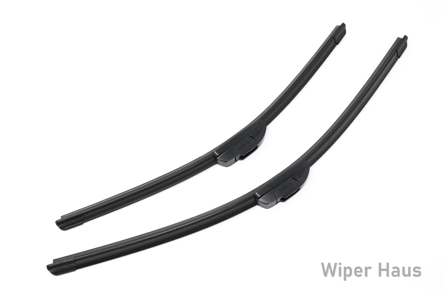 2 bosch icon front wiper blades on white background