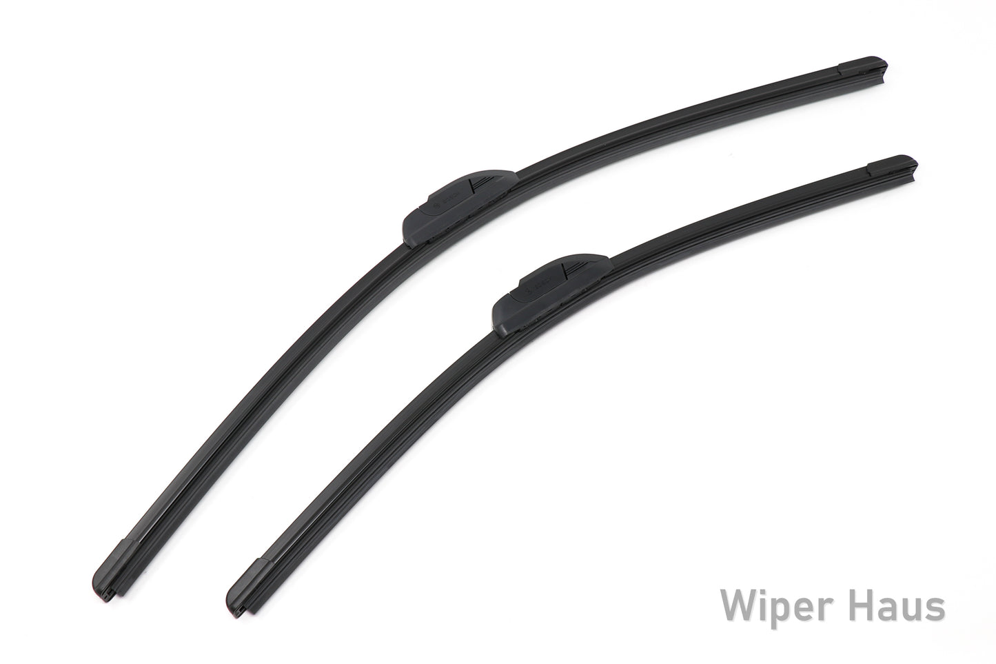2 bosch icon front wiper blades on white background