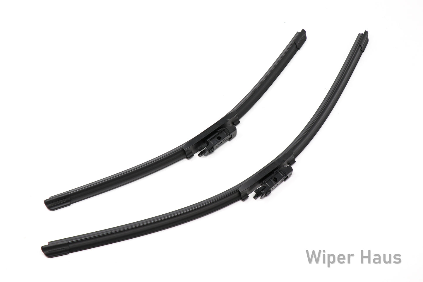 2 bosch icon front wiper blades on white background