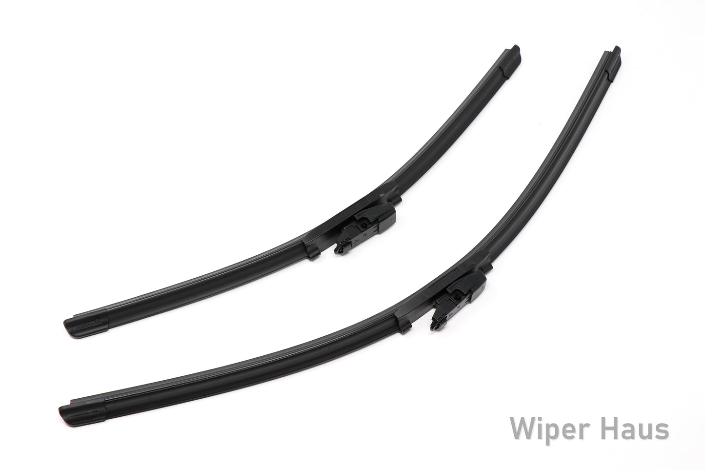 2 bosch icon front wiper blades on white background