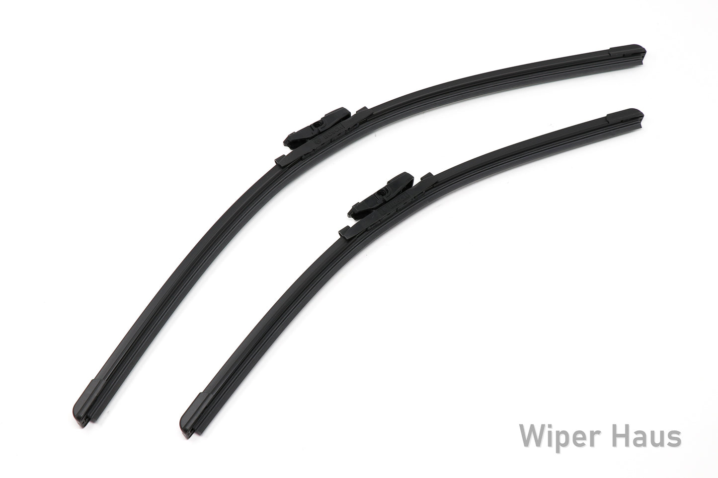 2 bosch icon front wiper blades on white background