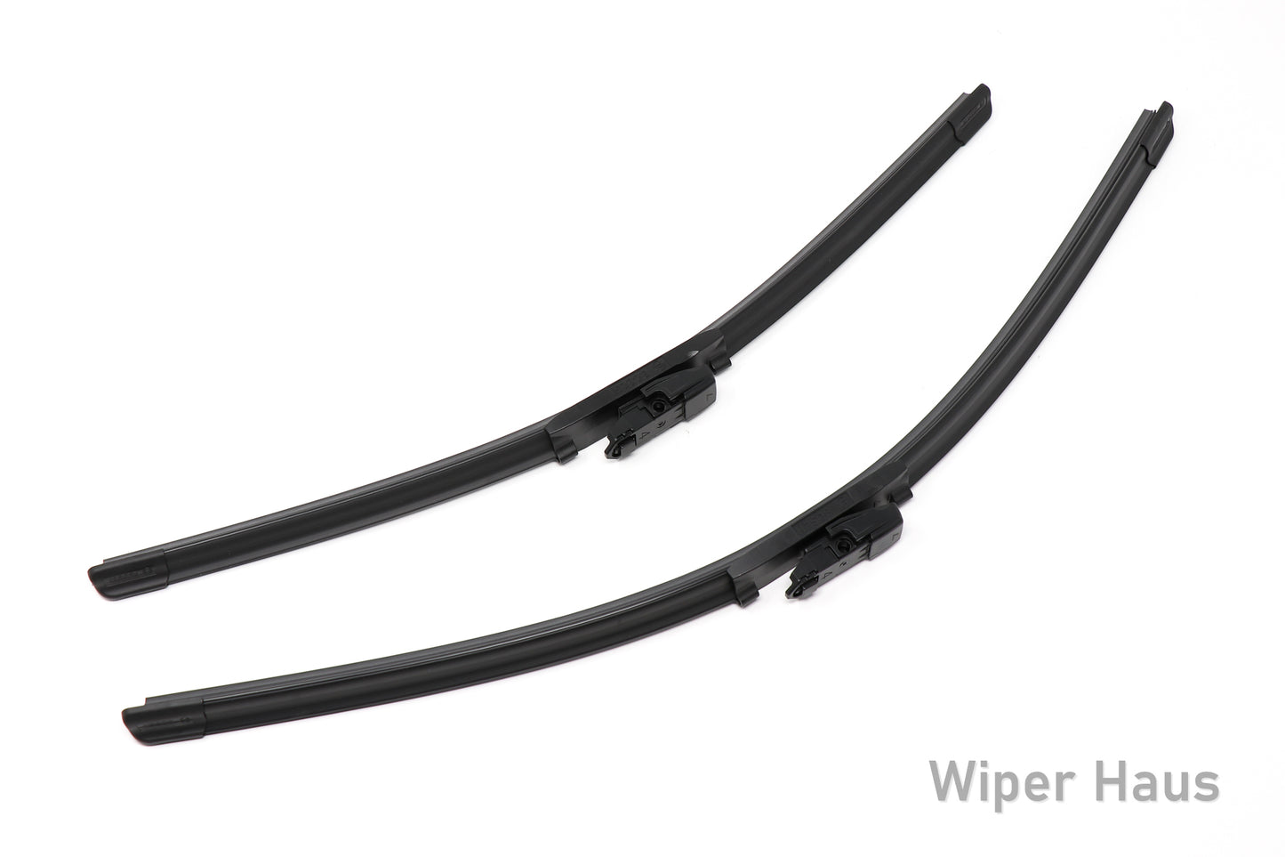 2 bosch icon front wiper blades on white background