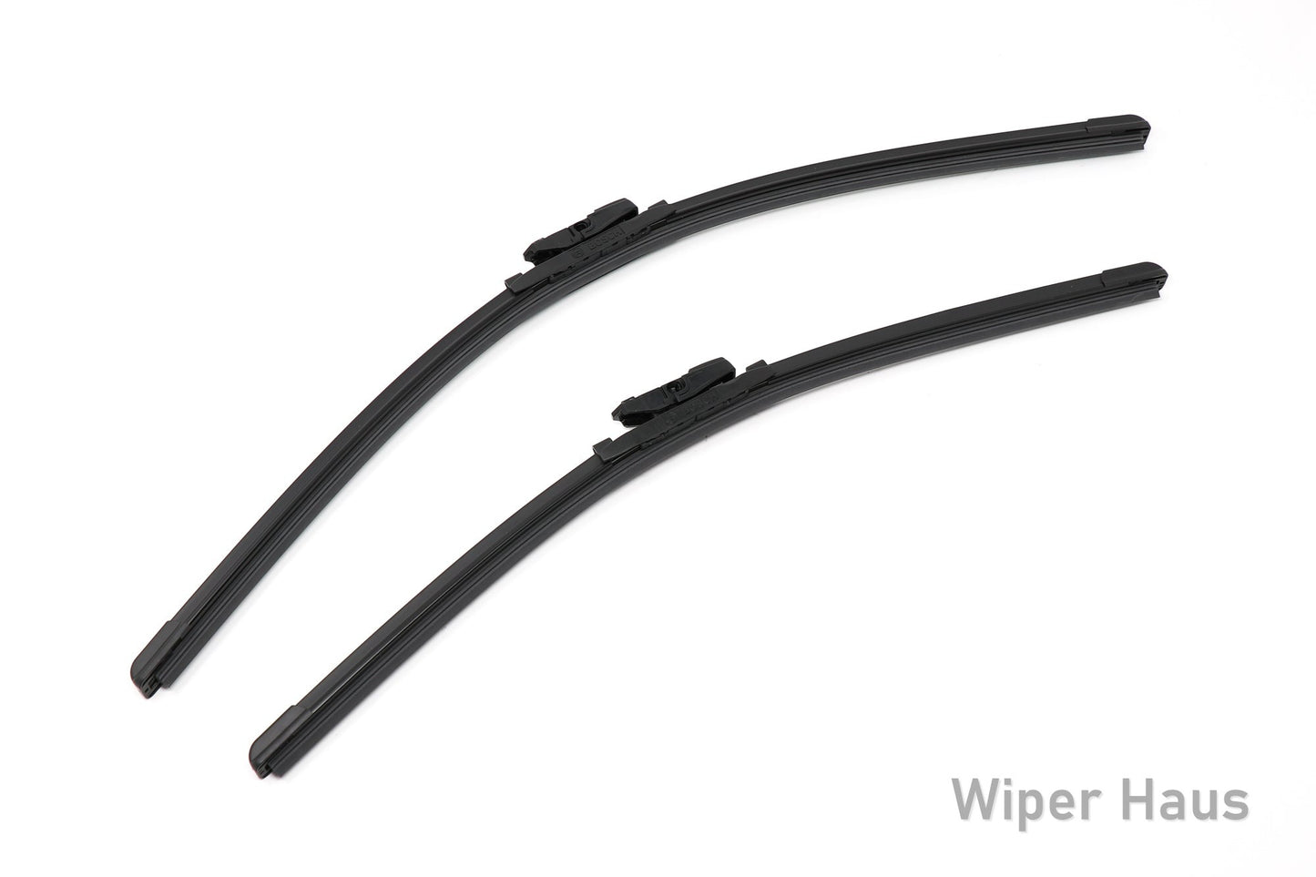 2 bosch icon front wiper blades on white background