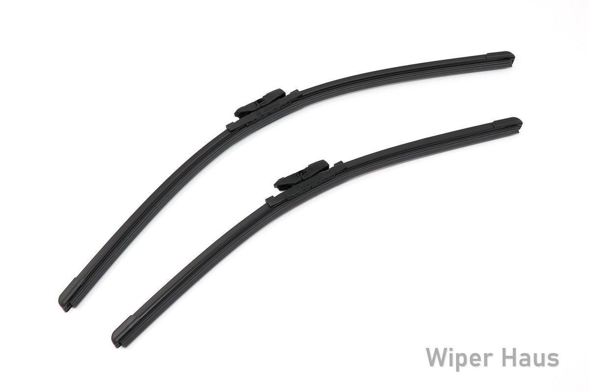 2 bosch icon front wiper blades on white background