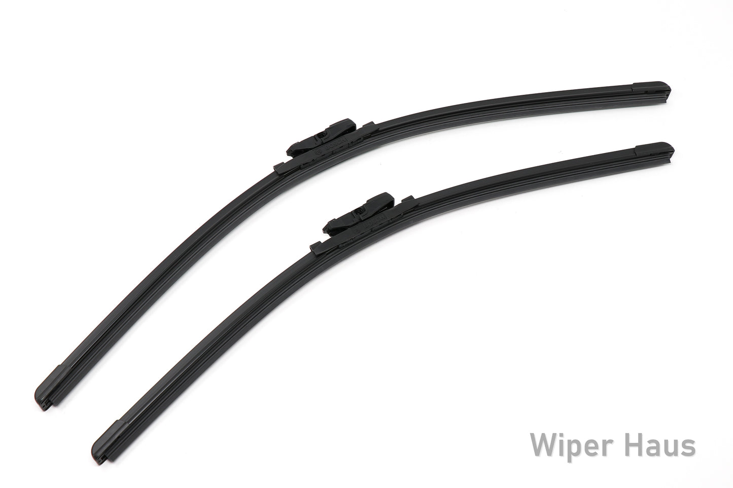 2 bosch icon front wiper blades on white background