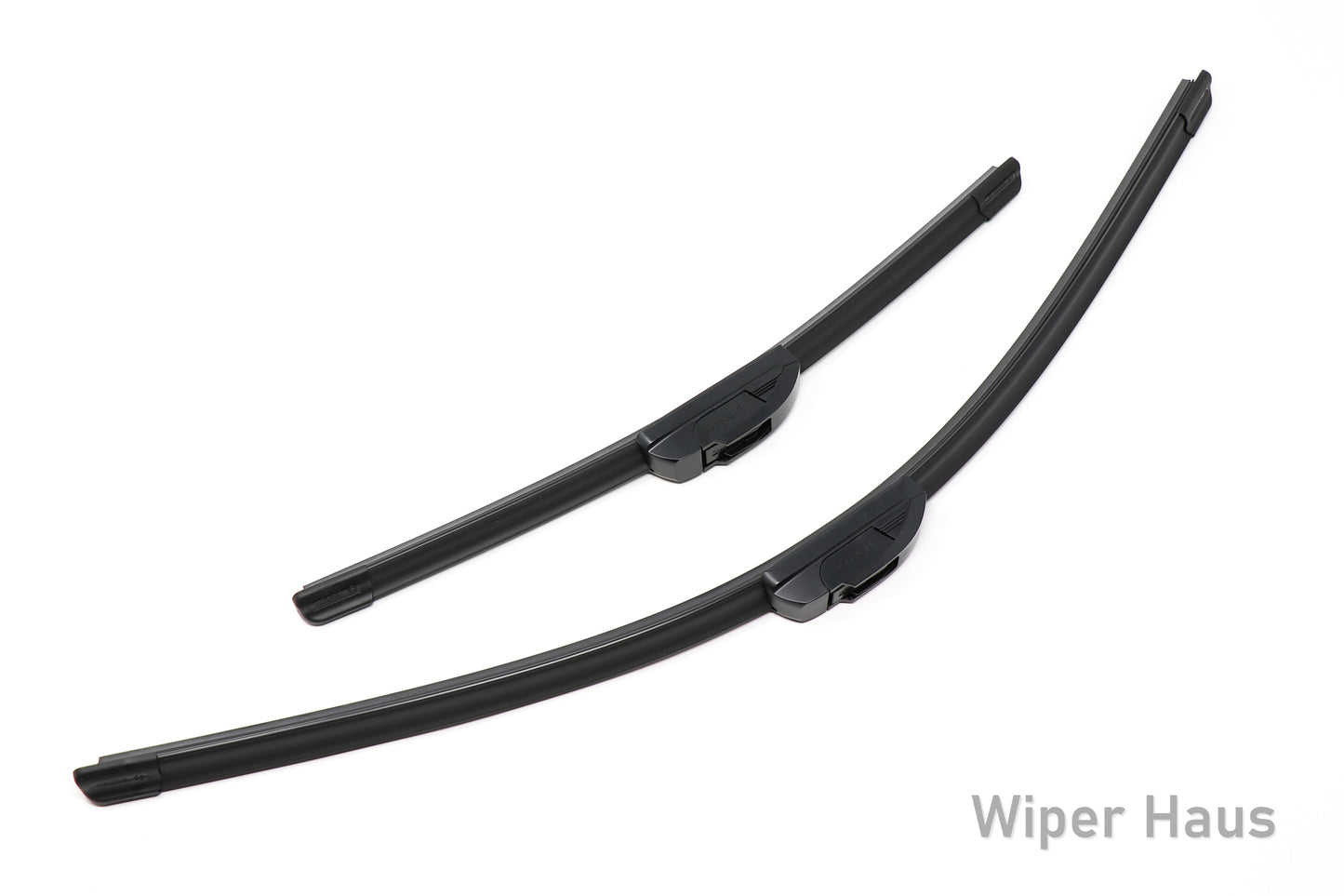 2 bosch icon front wiper blades on white background