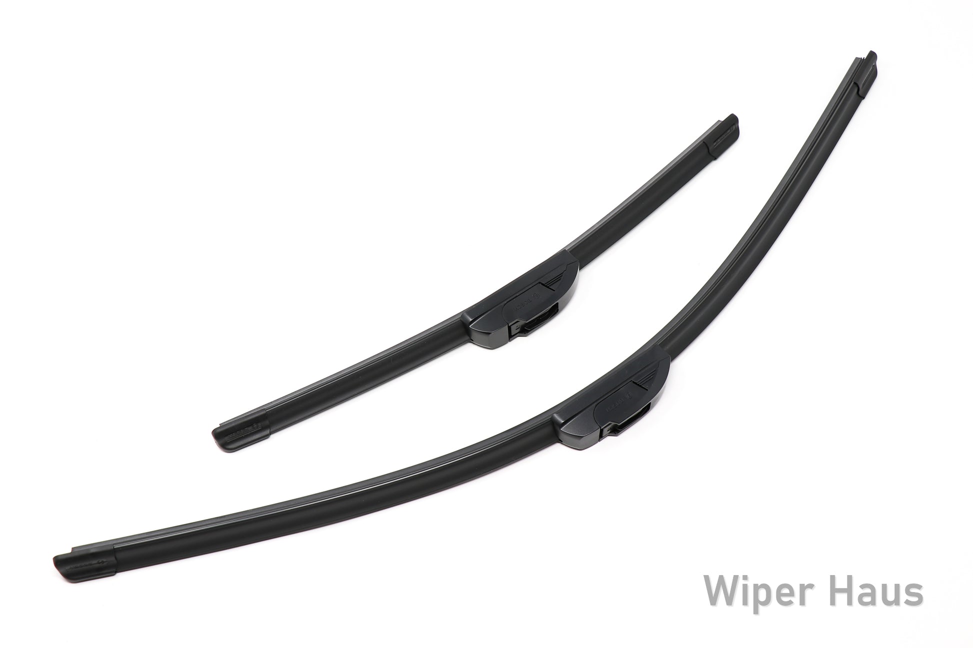 2 bosch icon front wiper blades on white background