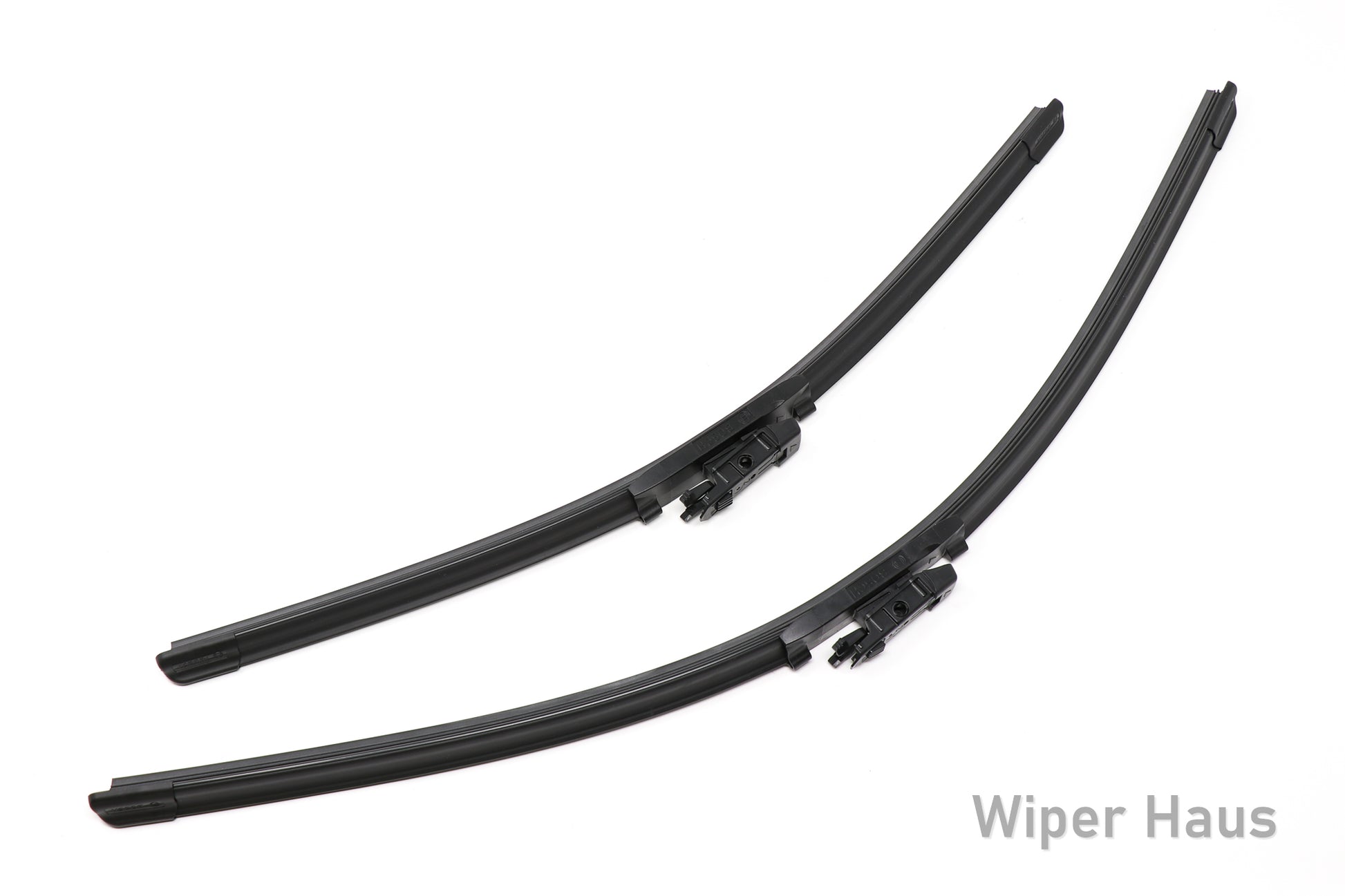 2 bosch icon front wiper blades on white background