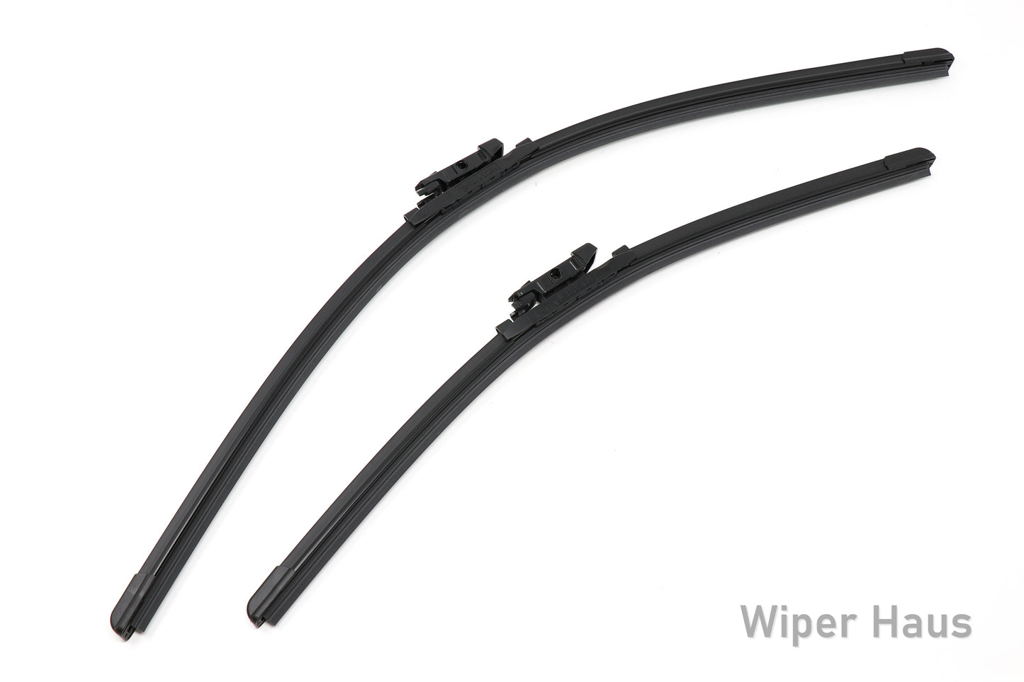 2 bosch icon front wiper blades on white background