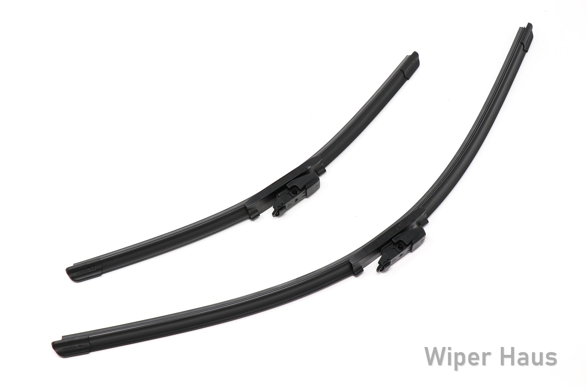 2 bosch icon front wiper blades on white background