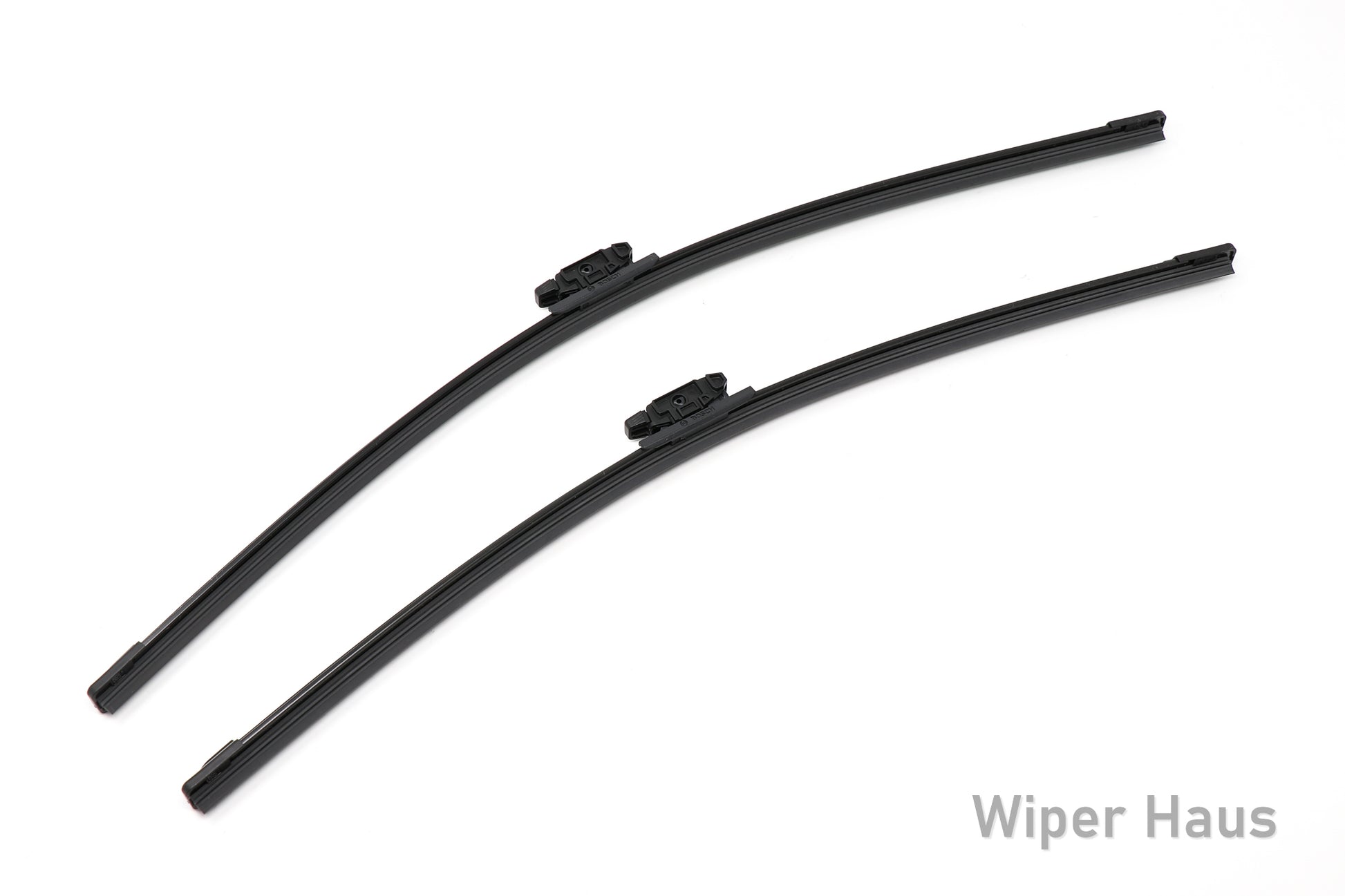 2 bosch aerotwin front wiper blades on white background