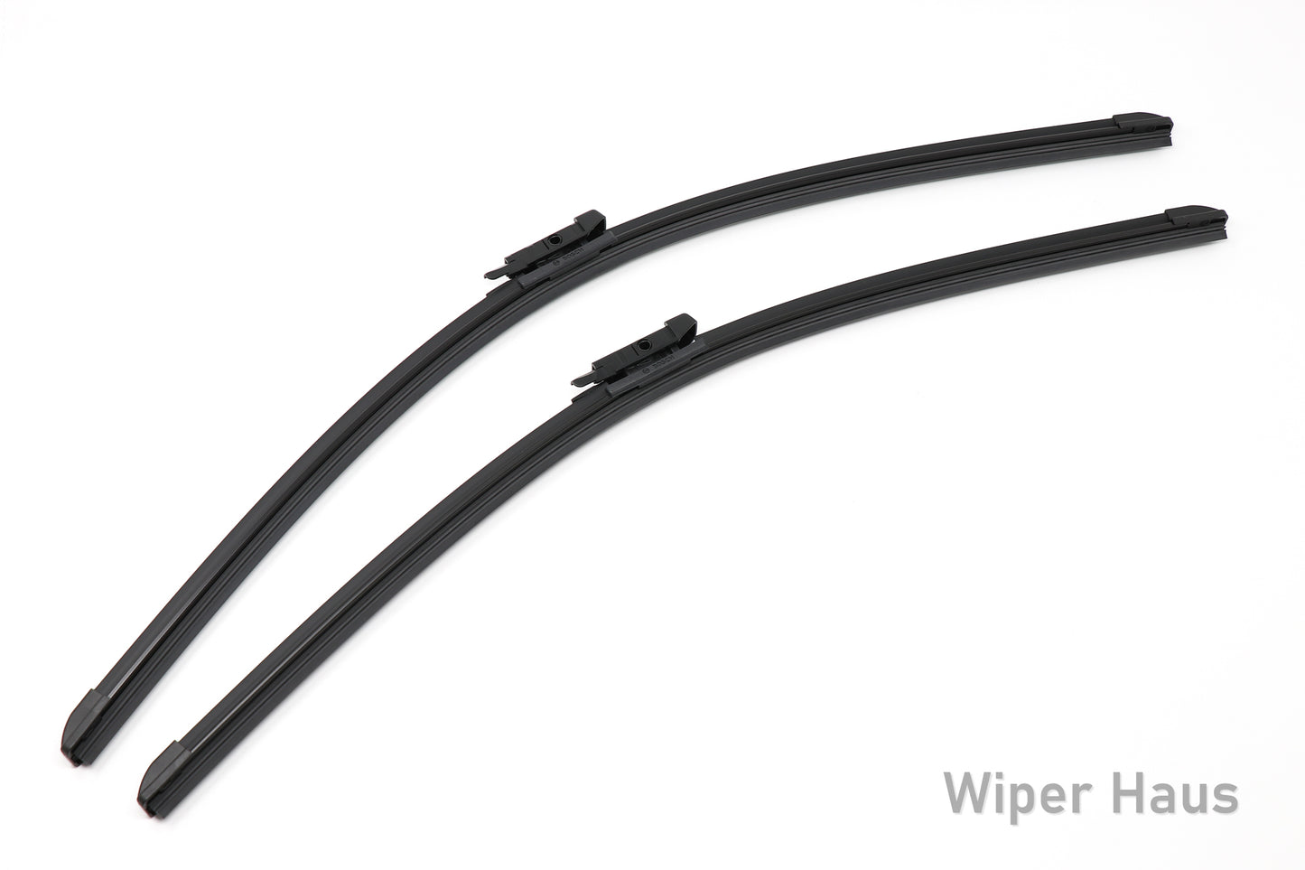 2 bosch aerotwin front wiper blades on white background