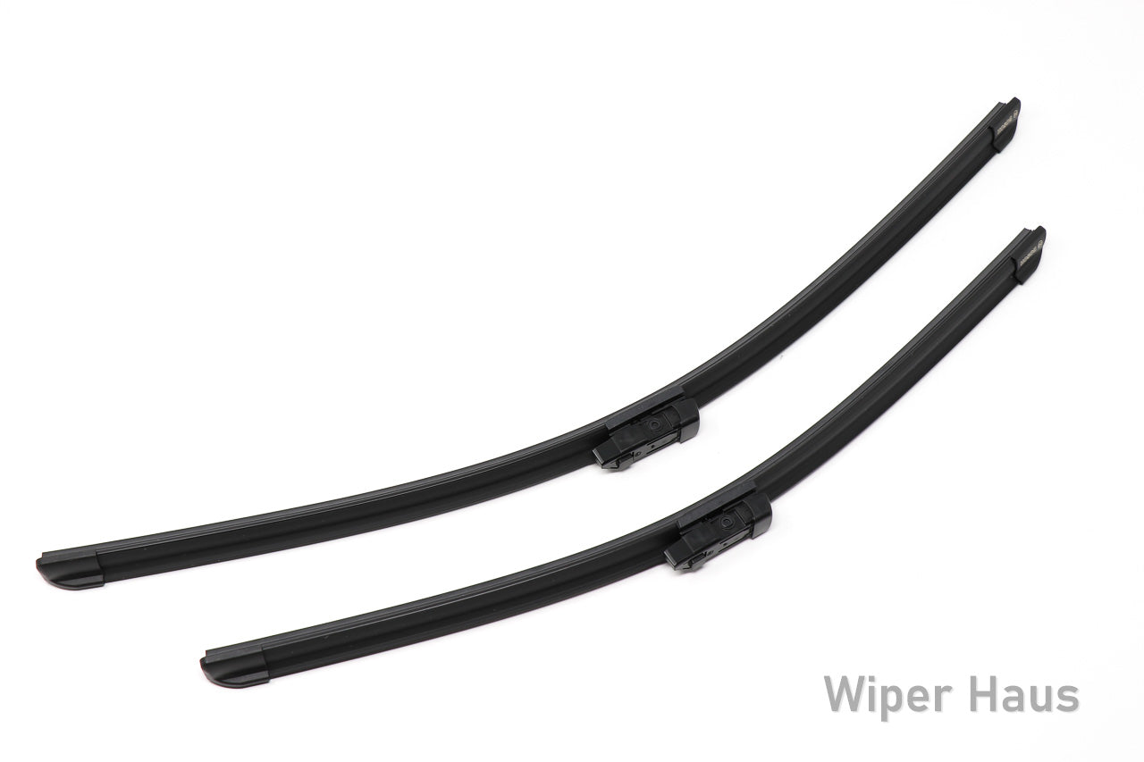 2 bosch aerotwin front wiper blades on white background