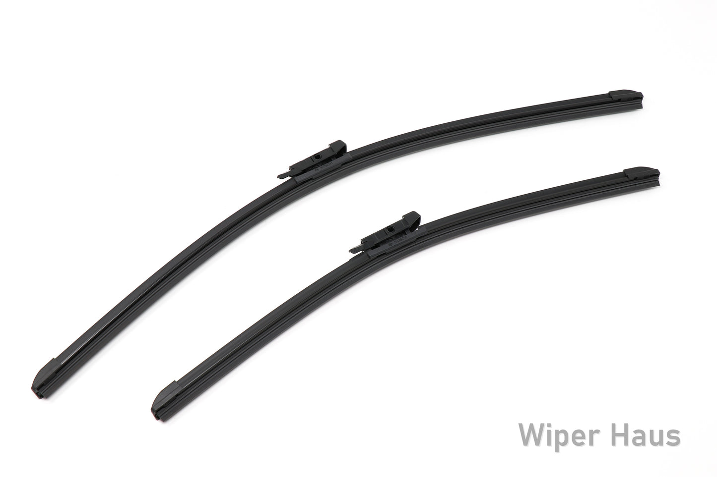 2 bosch aerotwin front wiper blades on white background