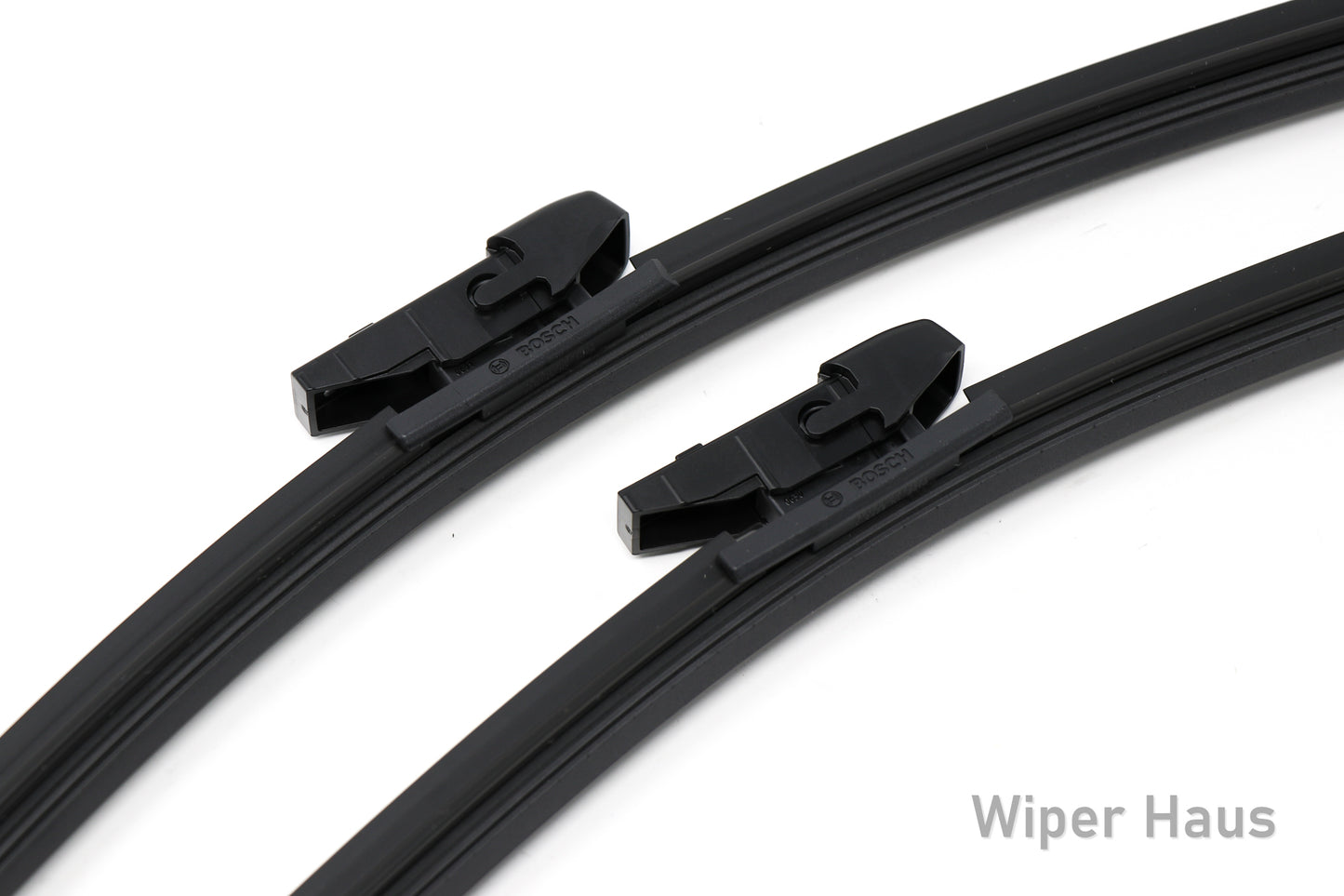 2 bosch aerotwin front wiper blades on white background