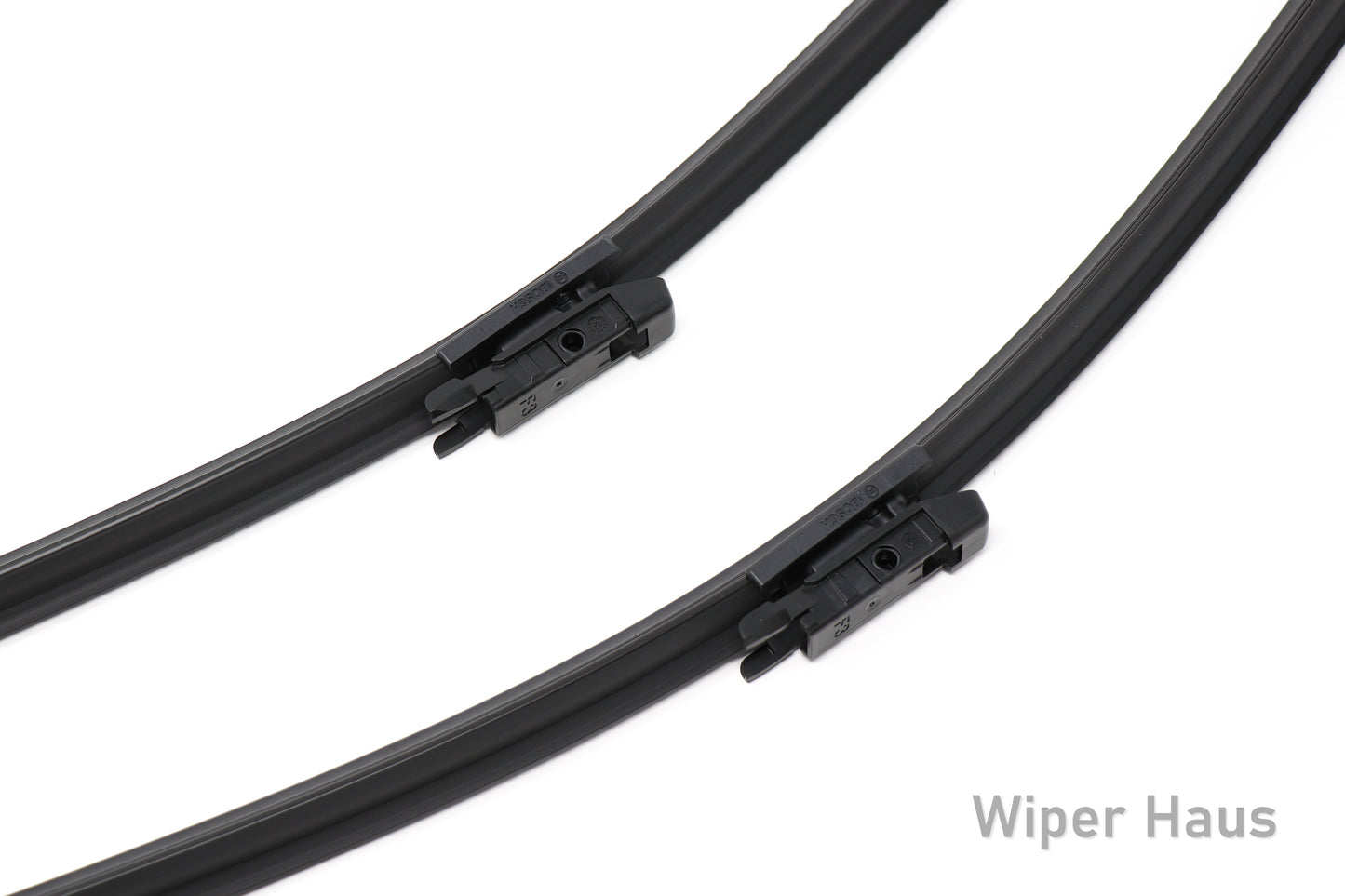 2 bosch aerotwin front wiper blades on white background