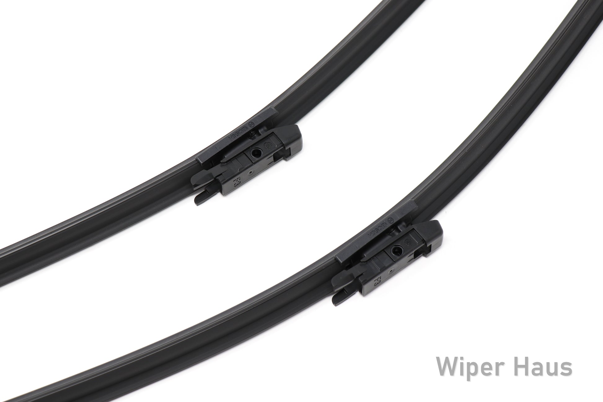 2 bosch aerotwin front wiper blades on white background