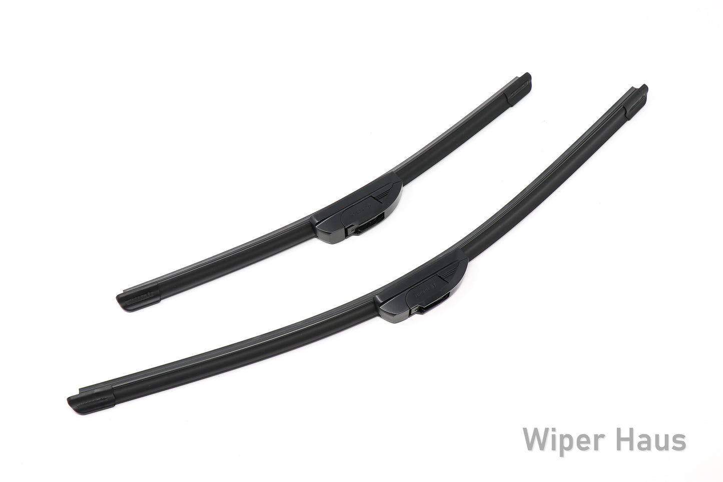 2 bosch icon front wiper blades on white background