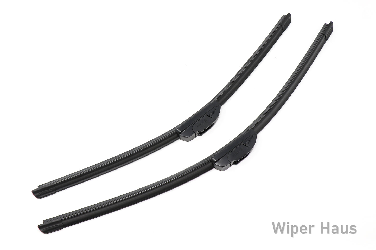 2 bosch icon front wiper blades on white background