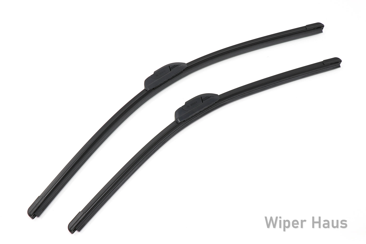 2 bosch icon front wiper blades on white background