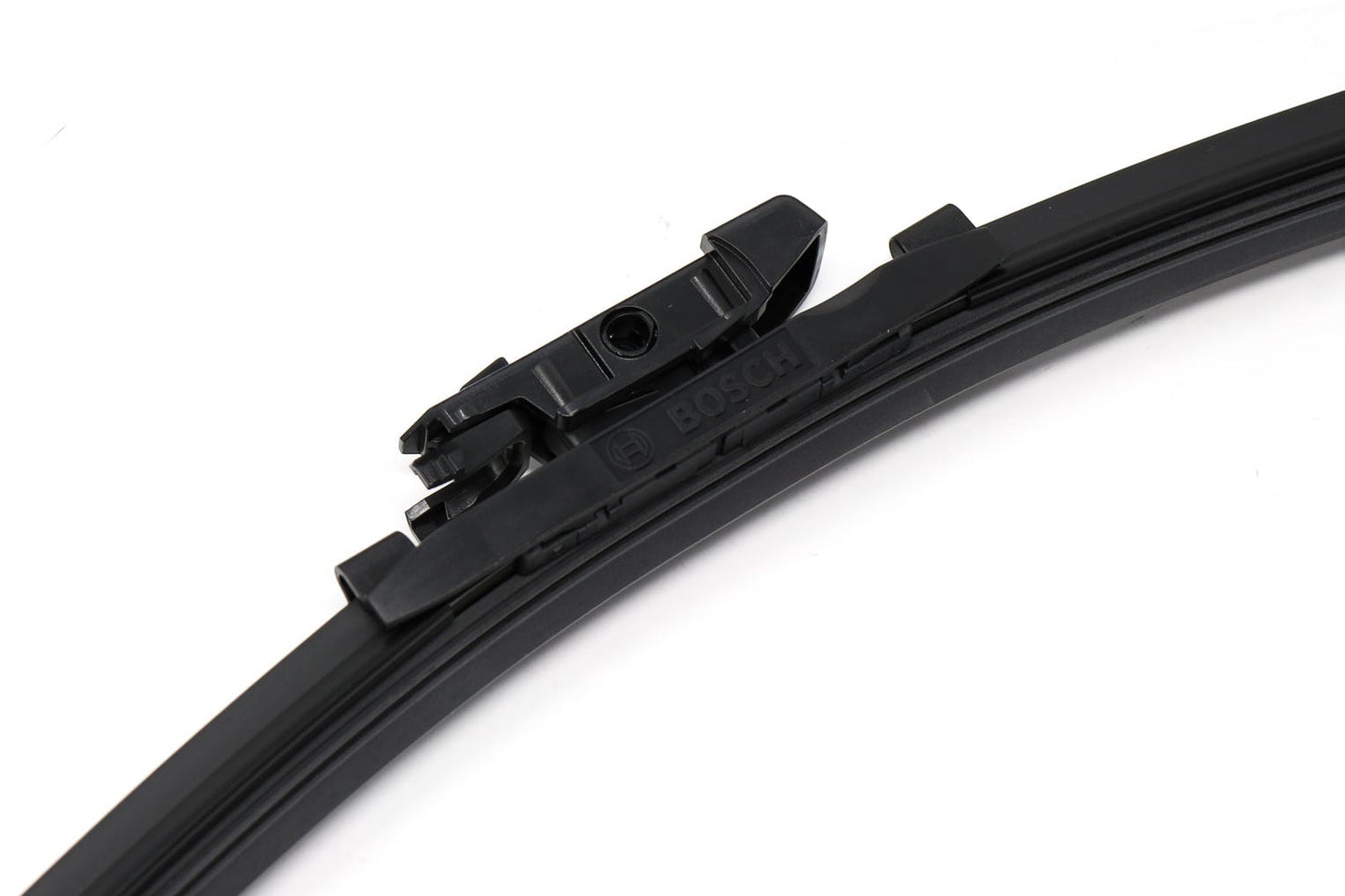 Bosch Icon wiper blade with adapter 2 installed on white background