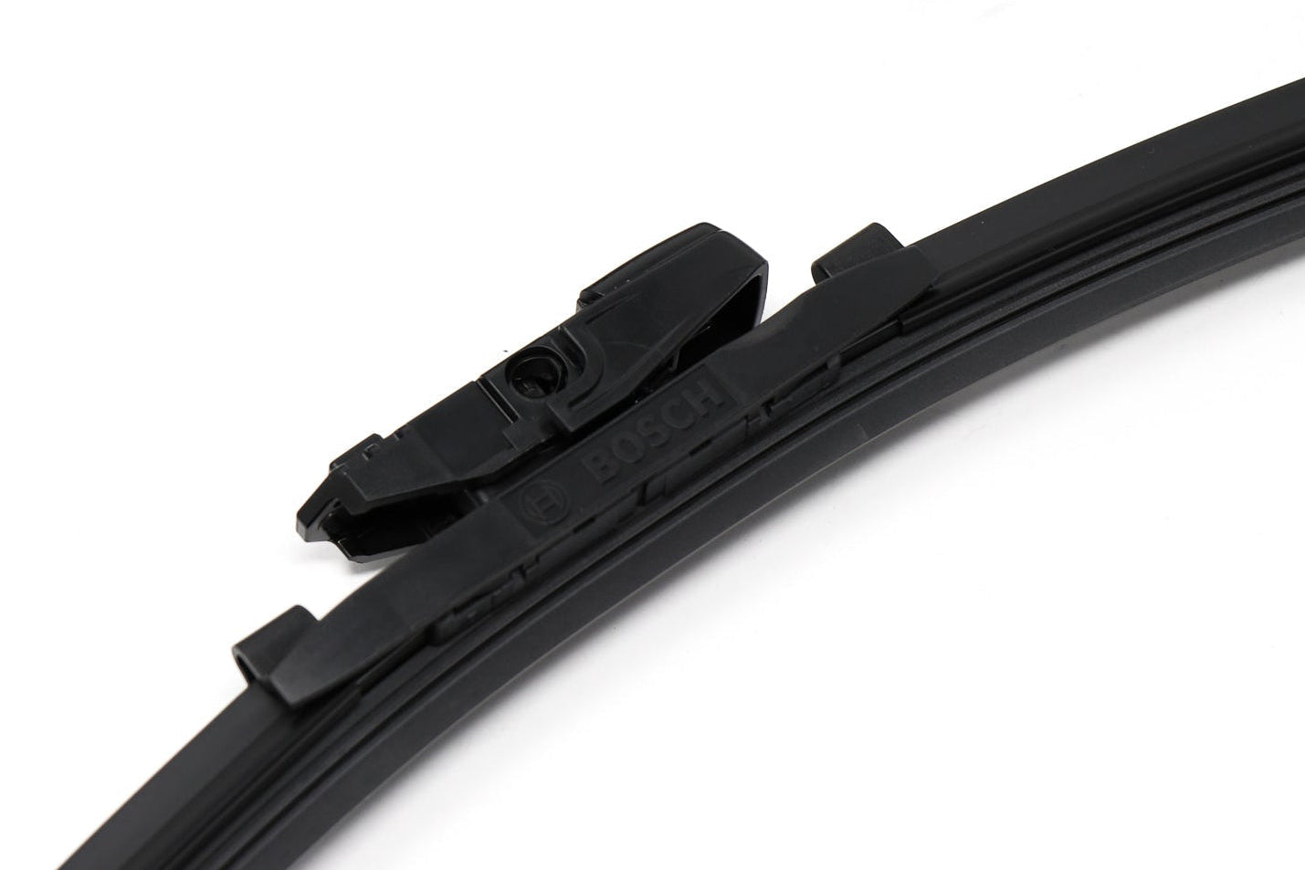 Bosch Icon wiper blade with adapter 4 installed on white background