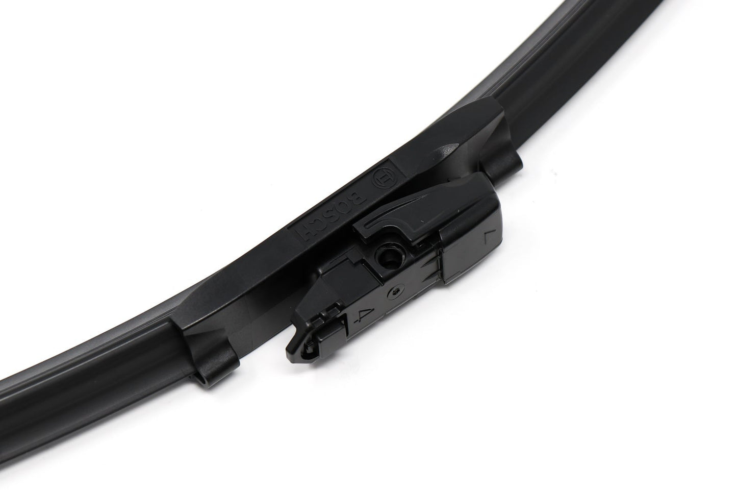 Bosch Icon wiper blade with adapter 4 installed on white background
