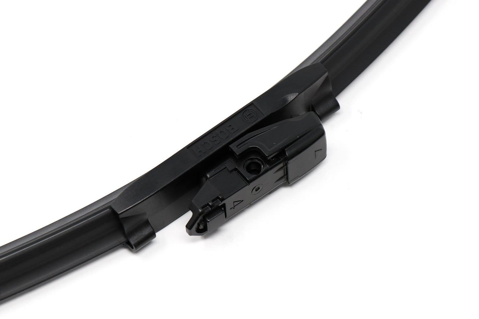 Bosch Icon wiper blade with adapter 4 installed on white background