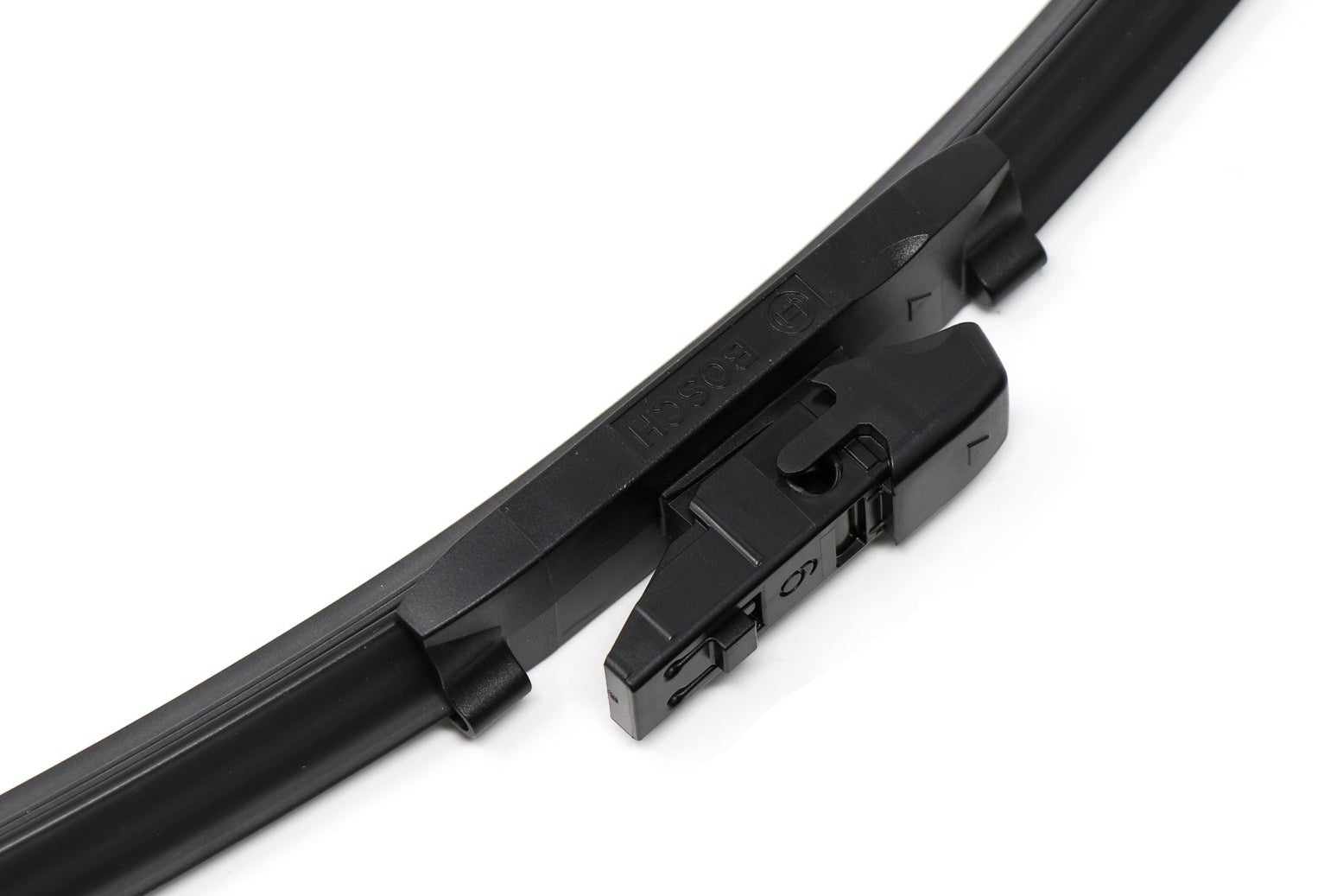 Bosch Icon wiper blade with adapter 6 installed on white background