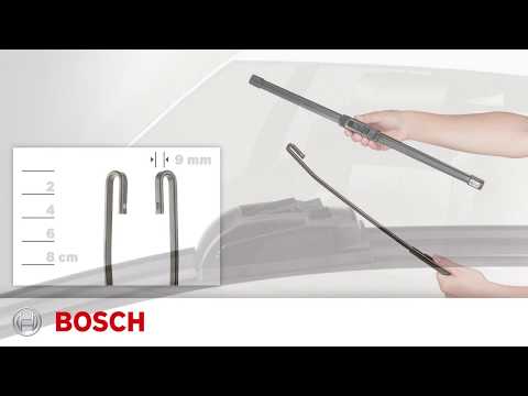 Video showing installation of Bosch Focus wiper blade on J-hook arm